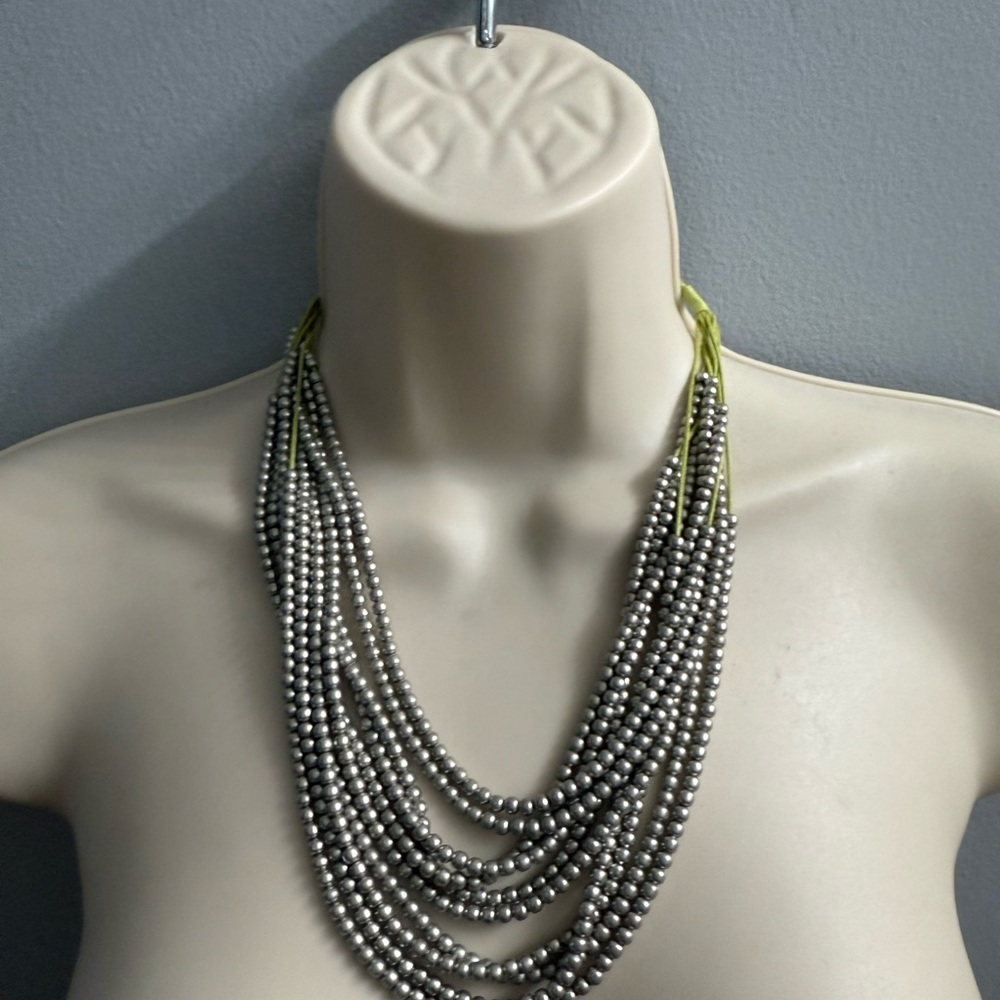 Kenneth Cole Silver Beaded Necklace